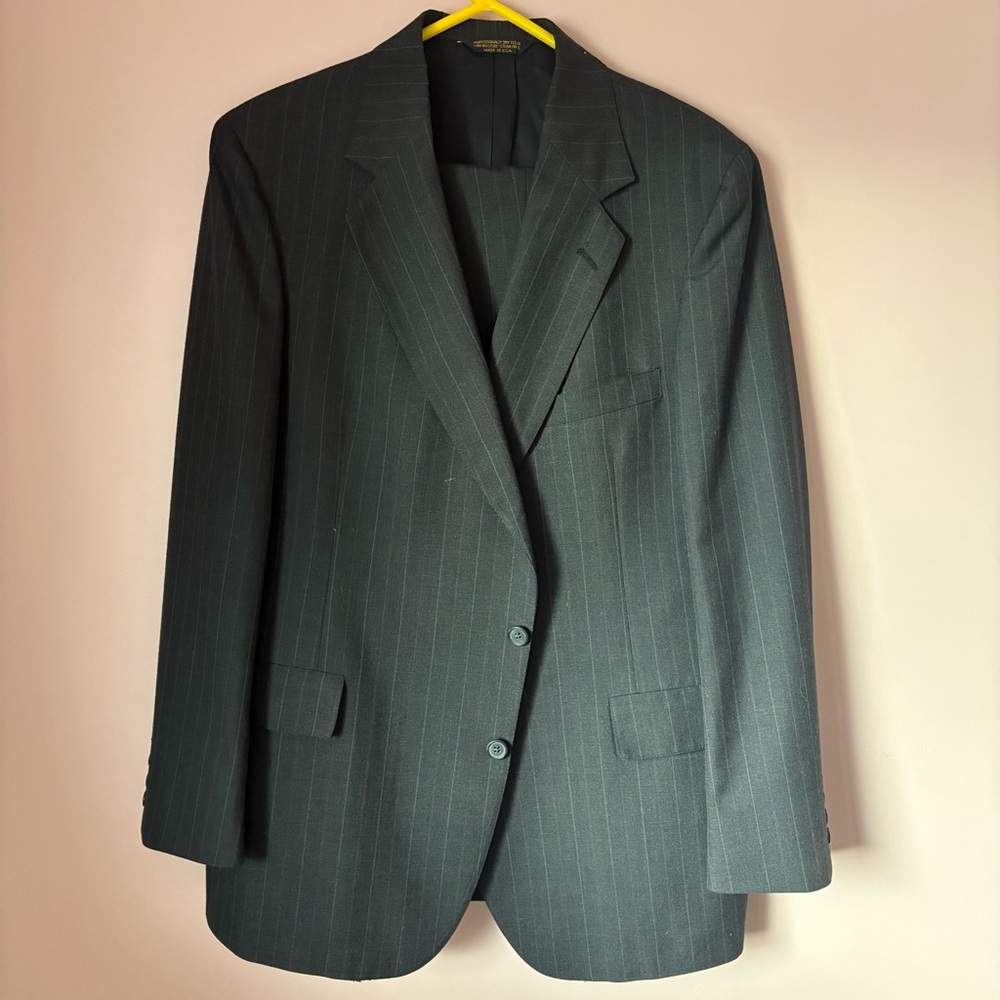 Adams Row by Anderson Little Charcoal Pinstriped Jacket & Pants
